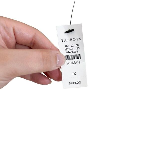 NWT Talbots Cream Sherpa Blue Trim Pocket Zip Up Vest 1X - Picture 4 of 8